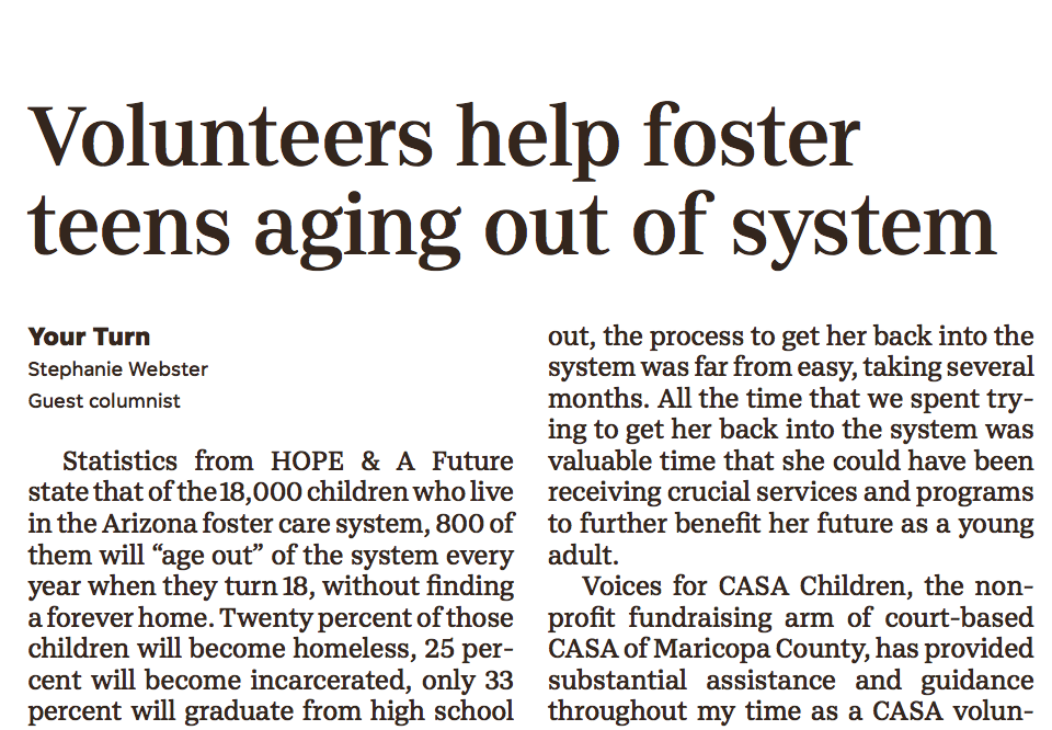 Volunteers help foster teens aging out of system